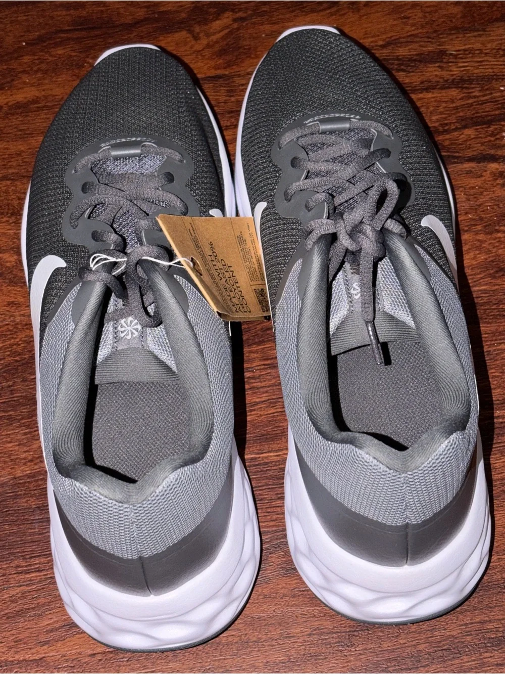 Nike size 12 Mens Gray Running Shoes with White Swoosh